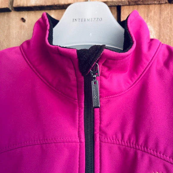 North End Three-Layer Fleece Jacket Soft Fuchsia Embroidered Squamish Valley L - Picture 6 of 16
